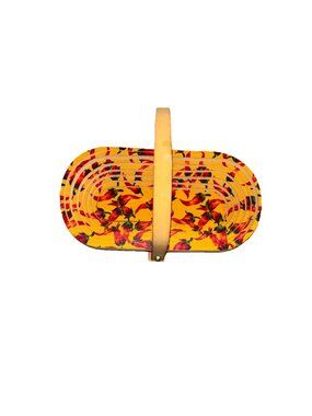RMS Collapsible Vintage Wooden Basket Hand Crafted Traditions Unique Gift Chilie